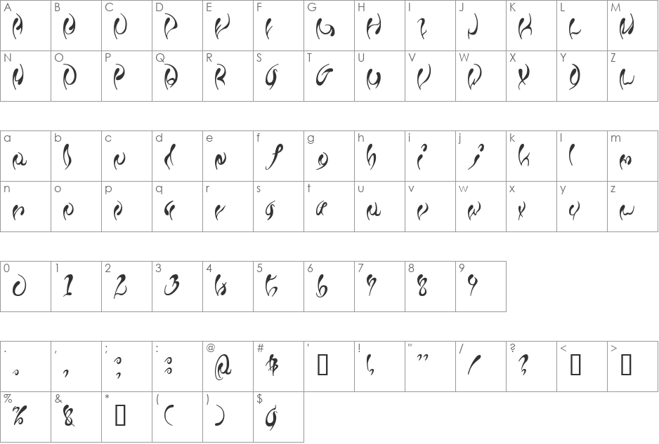 fleur font character map preview