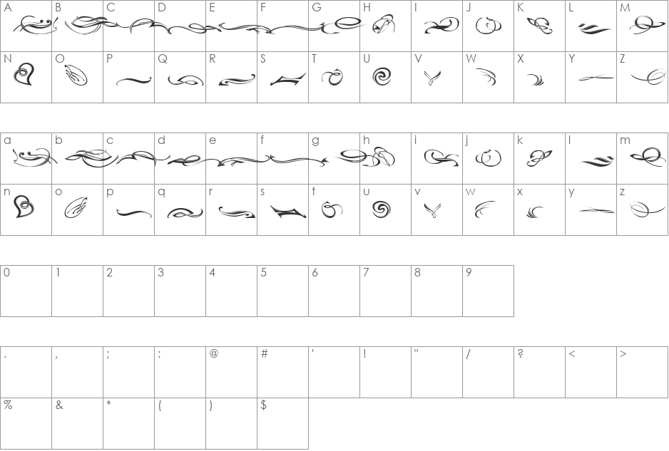 Fleurons One font character map preview