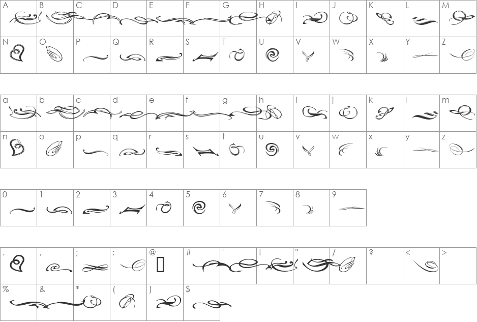FleuronsOne font character map preview
