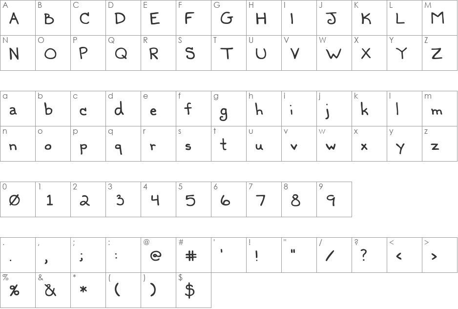 Fluorine Lite font character map preview