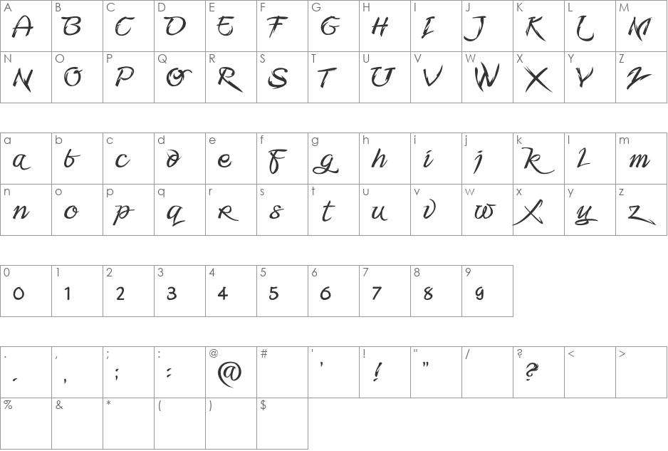 Fmiring Campotype One font character map preview