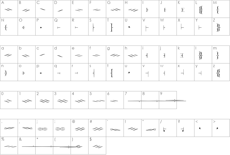 FoglihtenDeH04 font character map preview