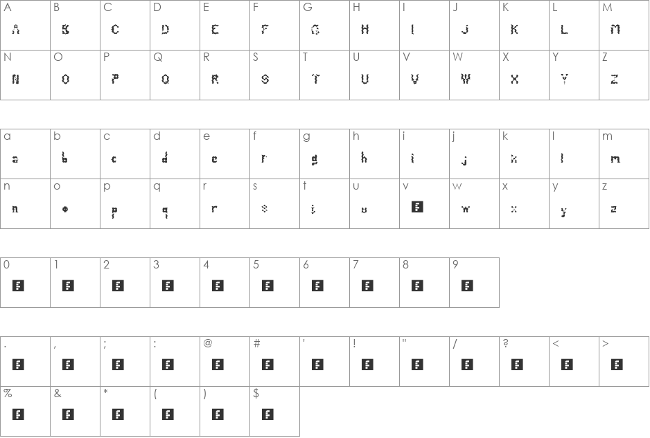 Free font character map preview