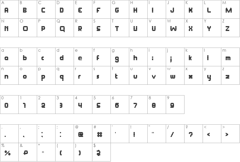 Font Struct font character map preview