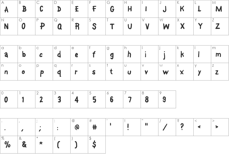 Font-On-A-Stick font character map preview