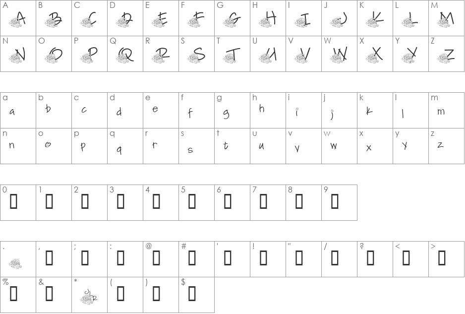 Fontasy font character map preview