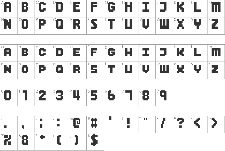 Fontorometer font character map preview