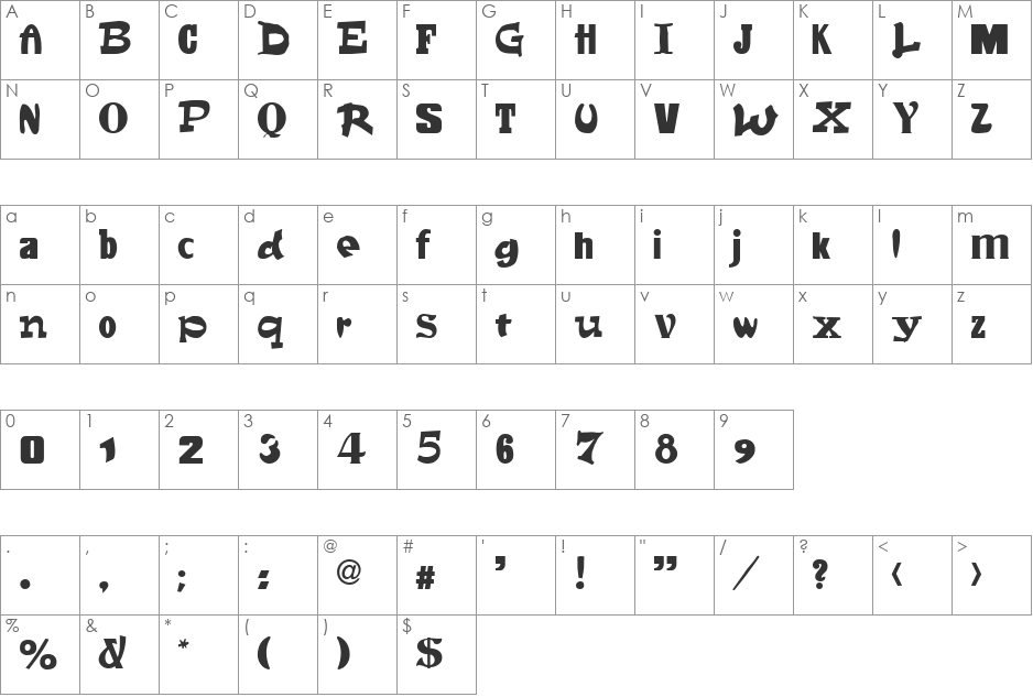 FontSale font character map preview