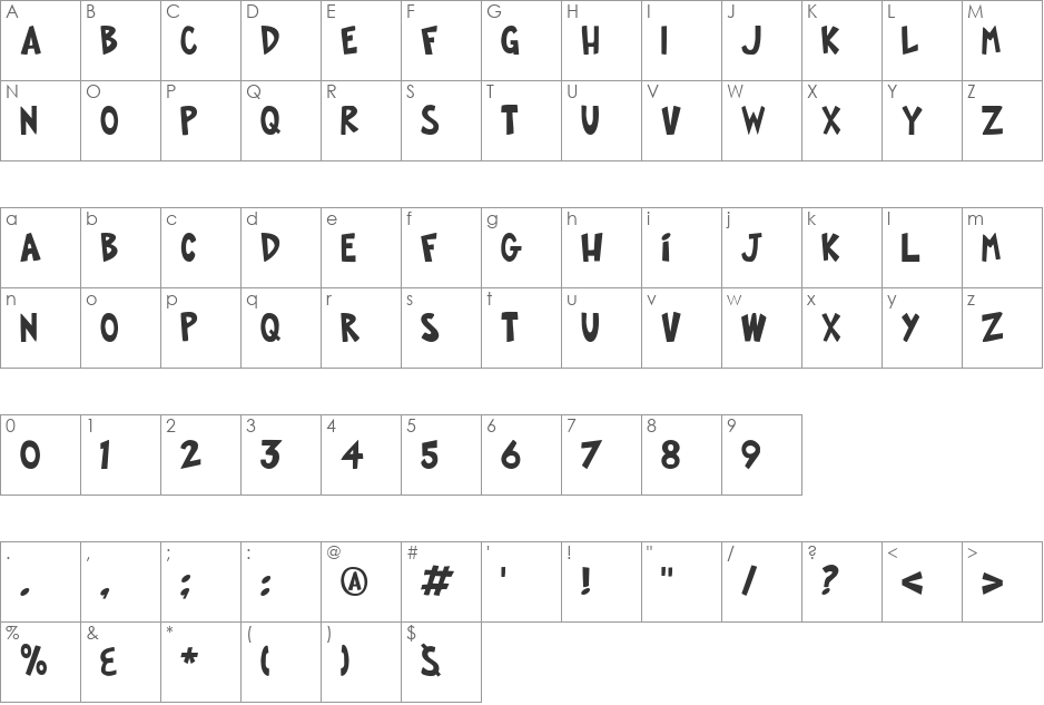 FOP Title Style Font font character map preview