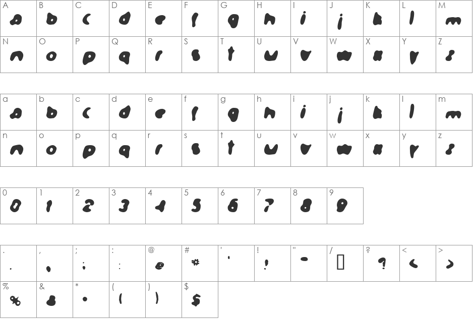 Formation font character map preview