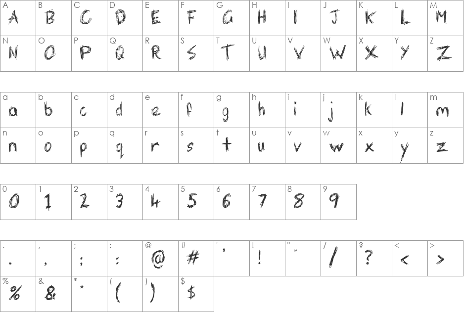 FormaTrauma font character map preview