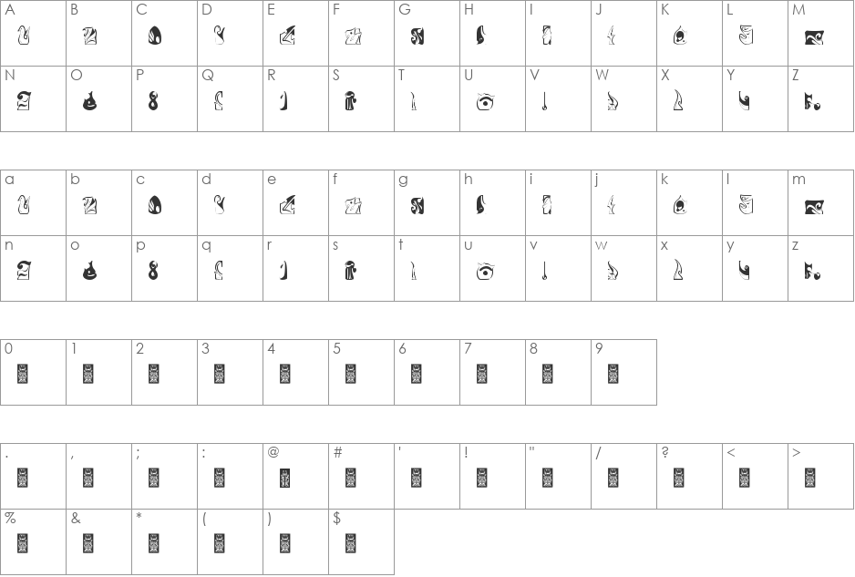 formes2 font character map preview