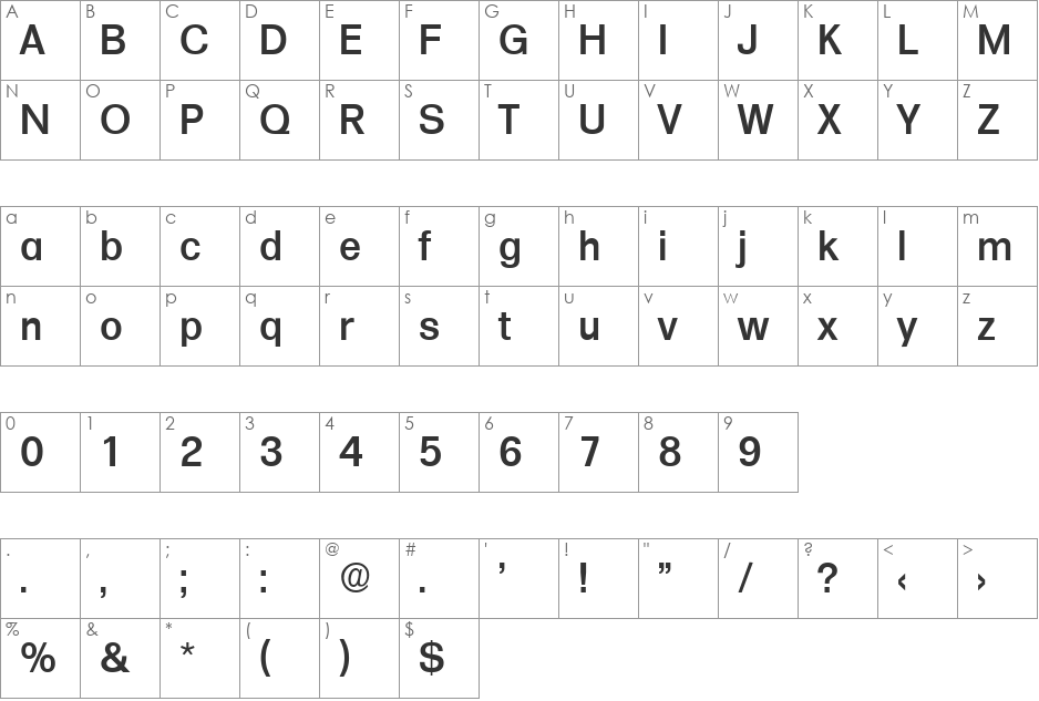 Formula-Serial-Medium font character map preview