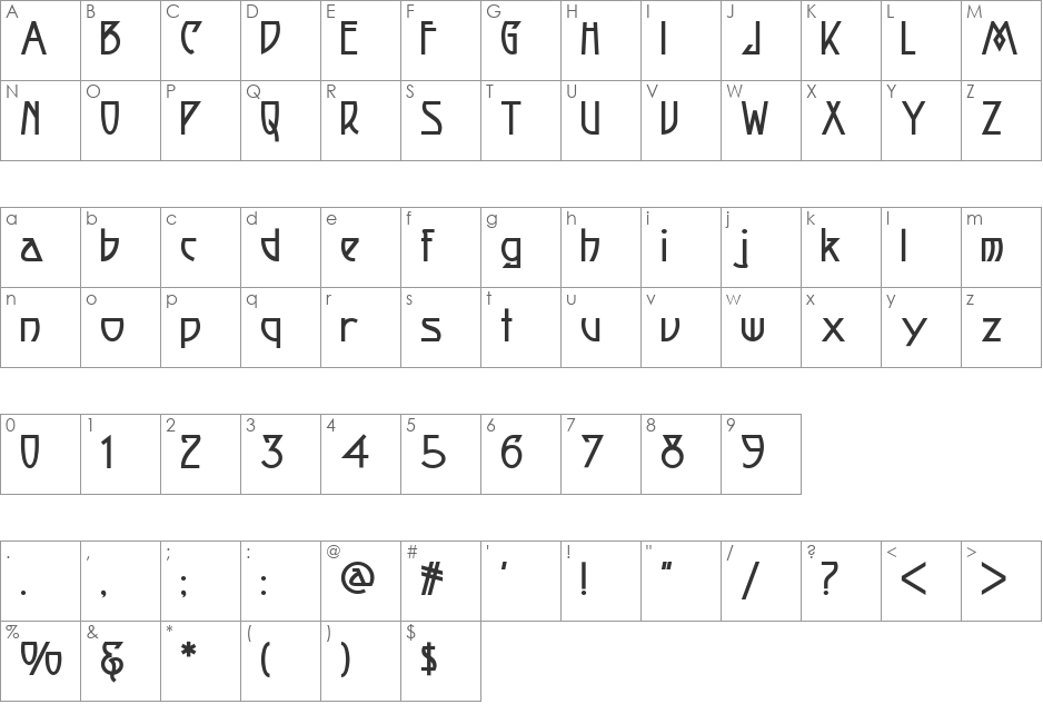 Fortune Cookie NF font character map preview