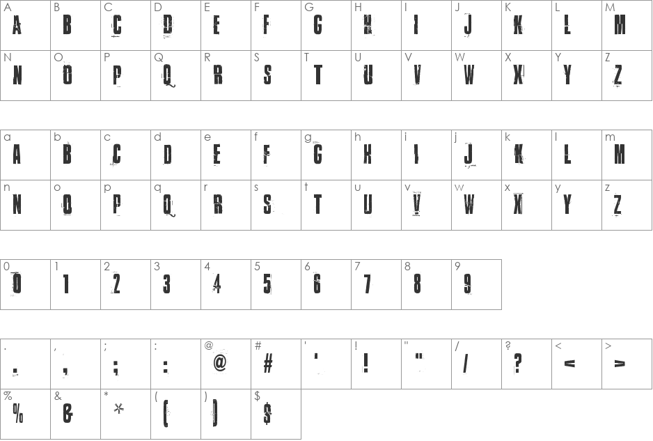 Found my way out font character map preview