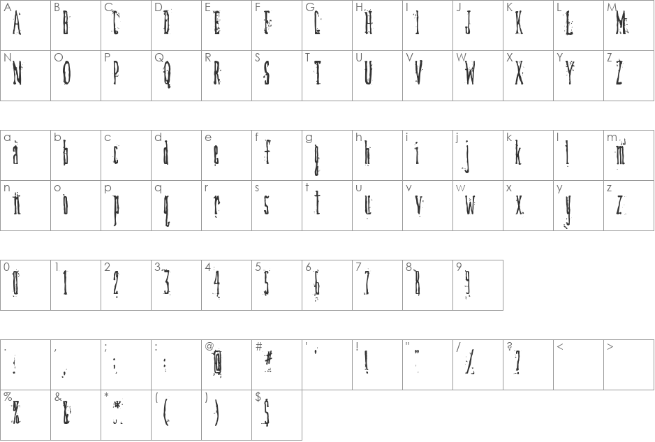 Fountain Pen font character map preview