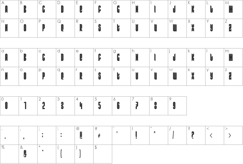 FR Rama Nous font character map preview