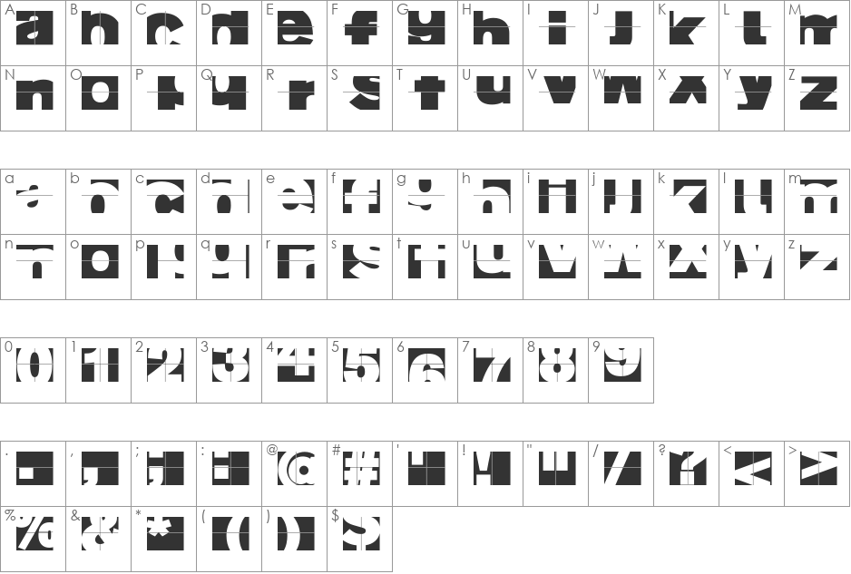 FragmentuM font character map preview