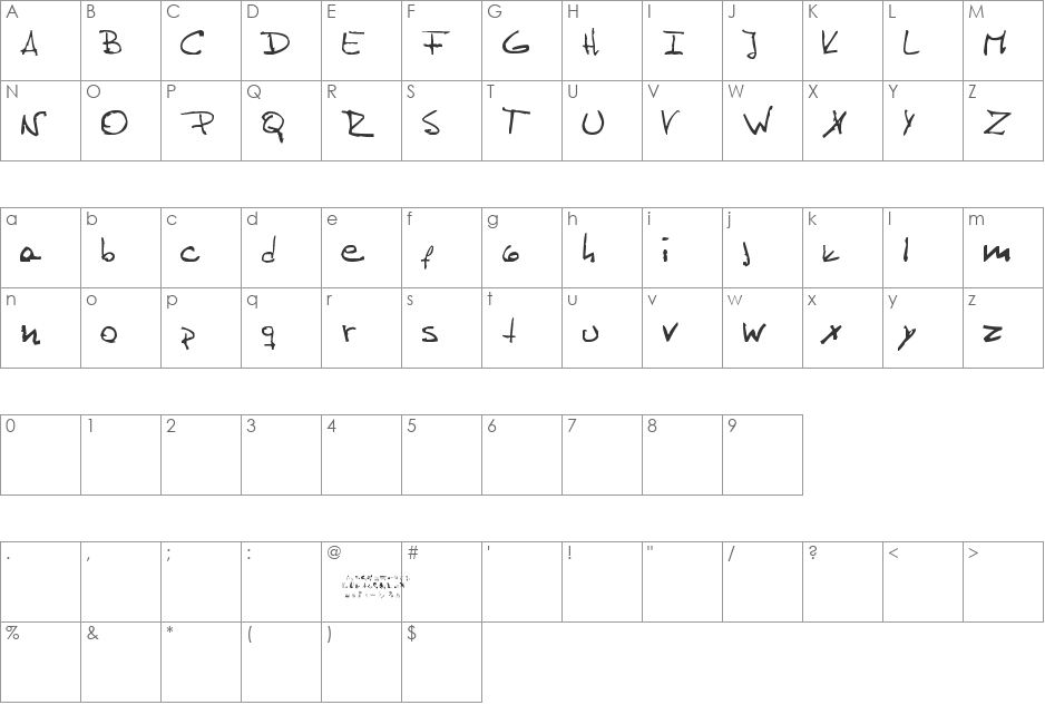 FrancoFont 2.0 font character map preview