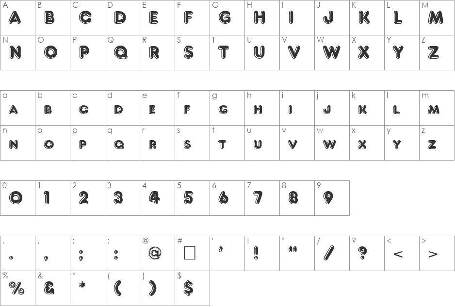 Frankenberg font character map preview