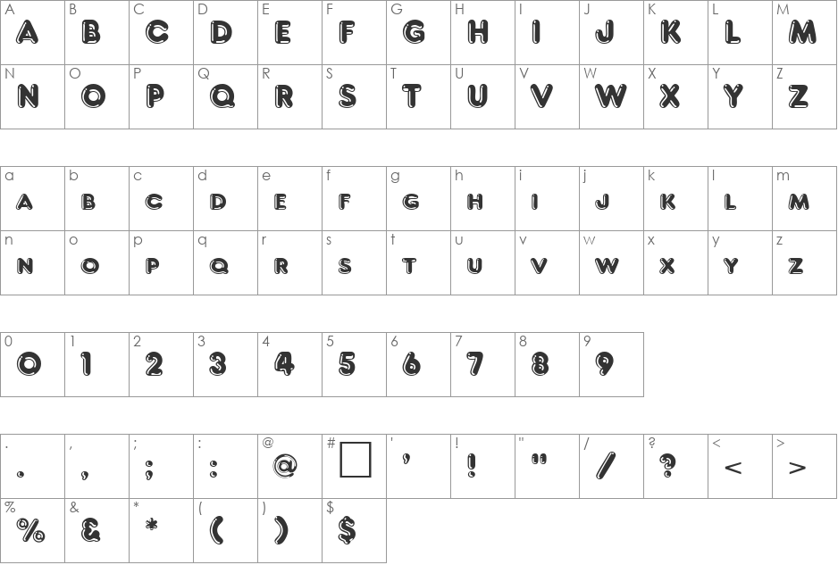 Frankenberg DB font character map preview