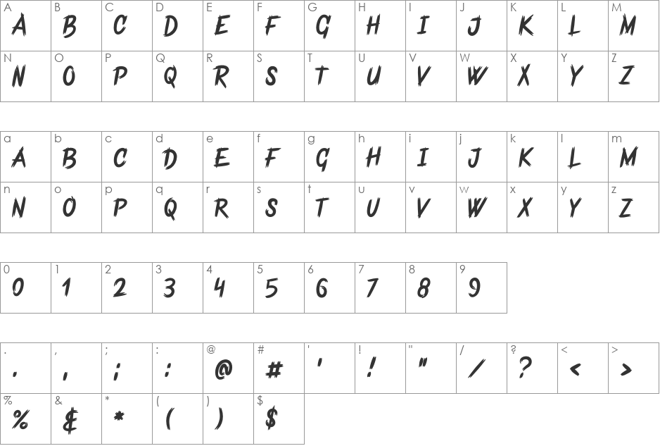 Frankentype Personal Use Only font character map preview