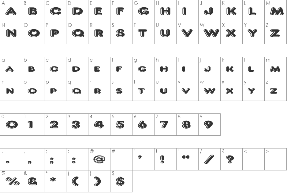 Frankfurt Extended font character map preview