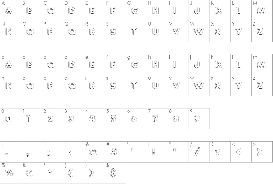 FrankfurterChrD font character map preview
