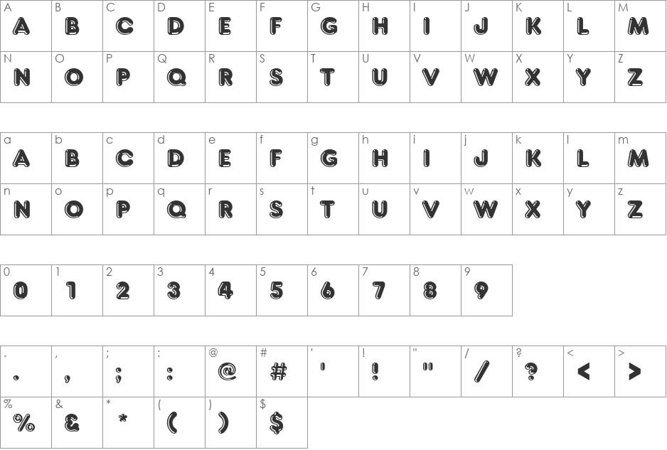 FrankfurterHigD font character map preview