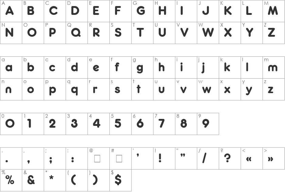 Frankfurter_Medium font character map preview