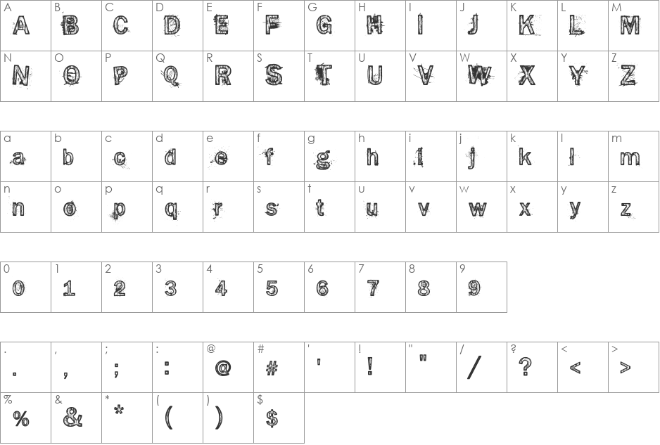 Franklin Gothic Medium font character map preview