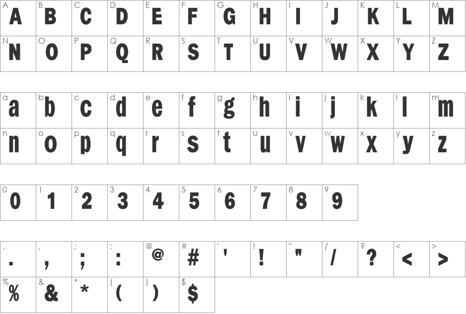 FranklySpokenTwo font character map preview
