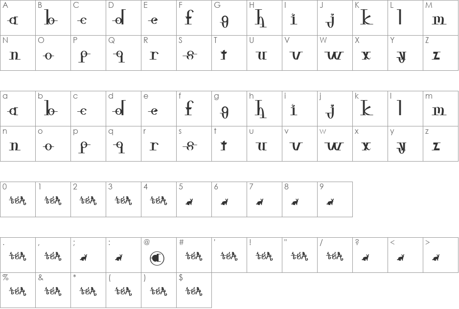 freeble font character map preview