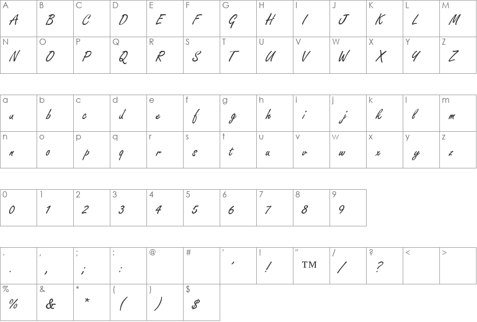 FreestyleC font character map preview