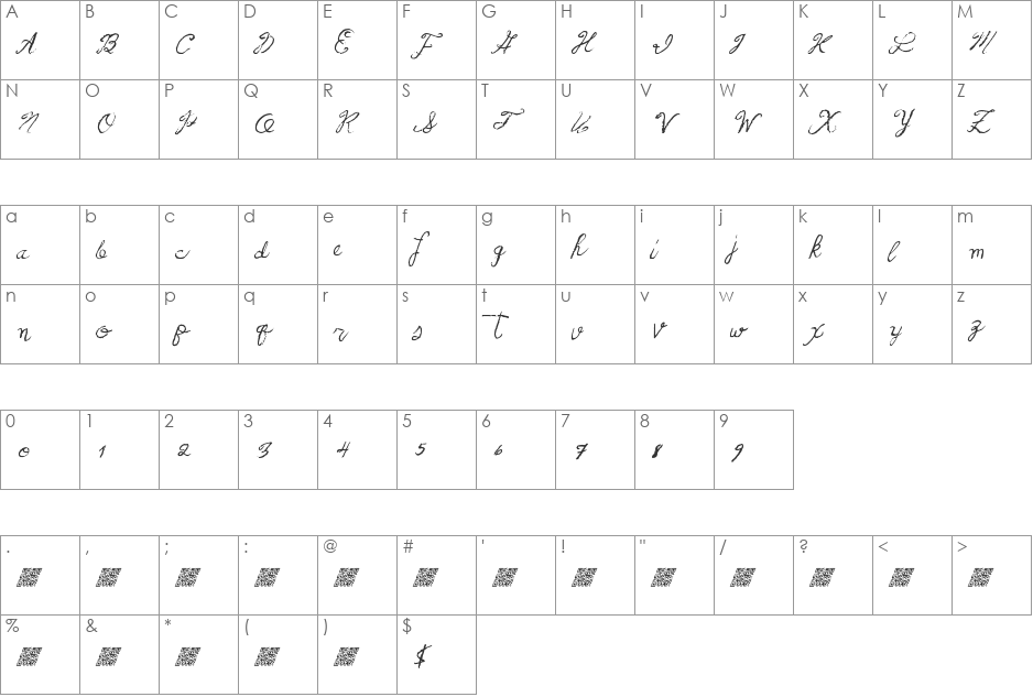 FrenchPirates font character map preview