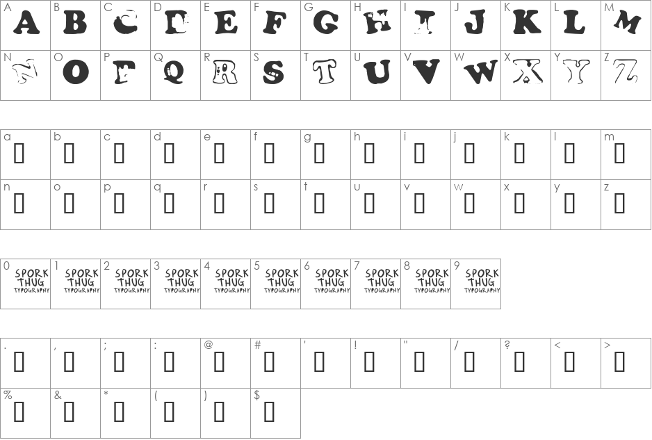 Fridge Magnets font character map preview