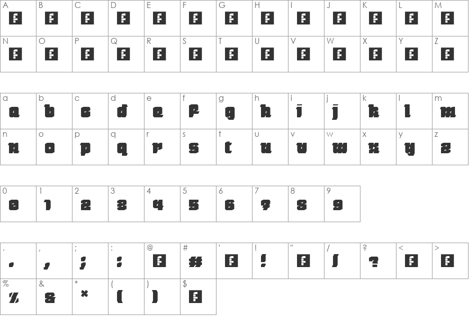 fs chunk-chip font character map preview