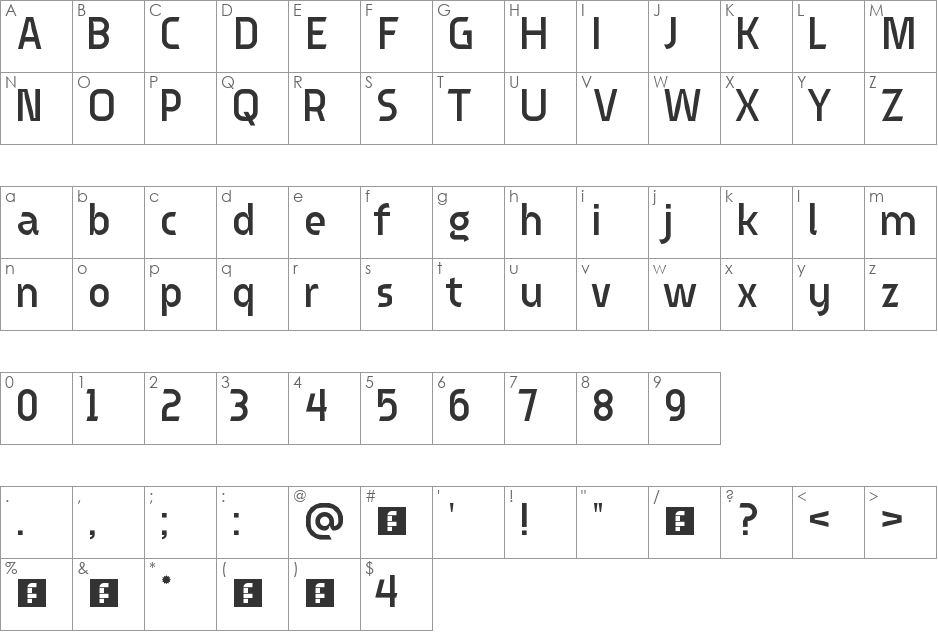 fs galactica font character map preview