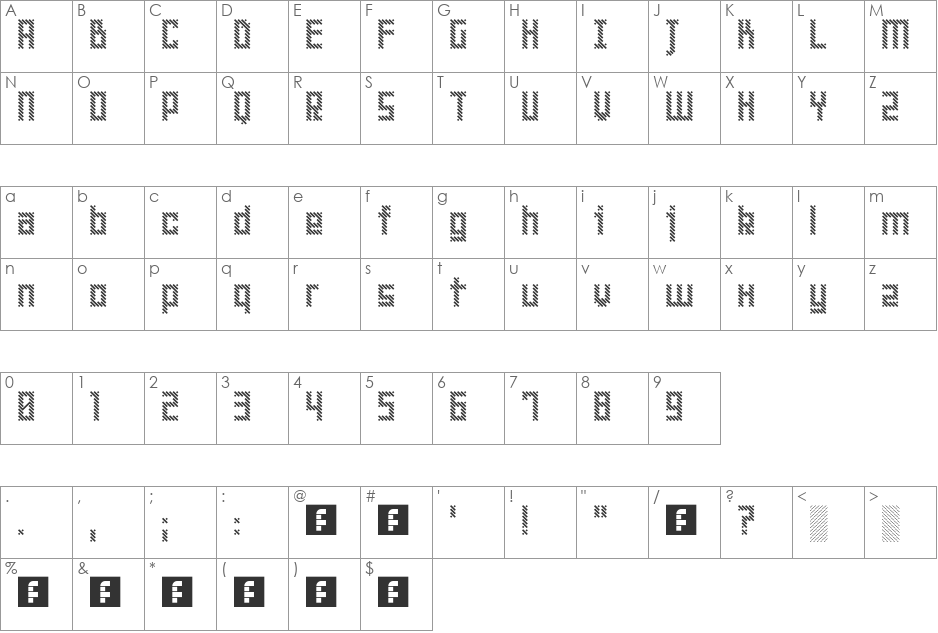 fs I-Tilic font character map preview