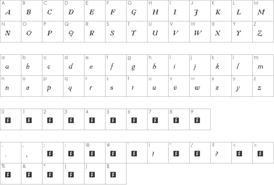fs jenson 1 font character map preview