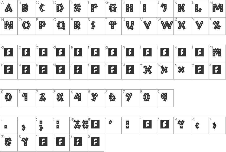 fs Rivet font character map preview