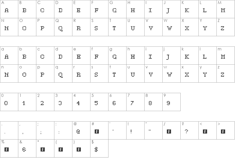 FSerifQ font character map preview