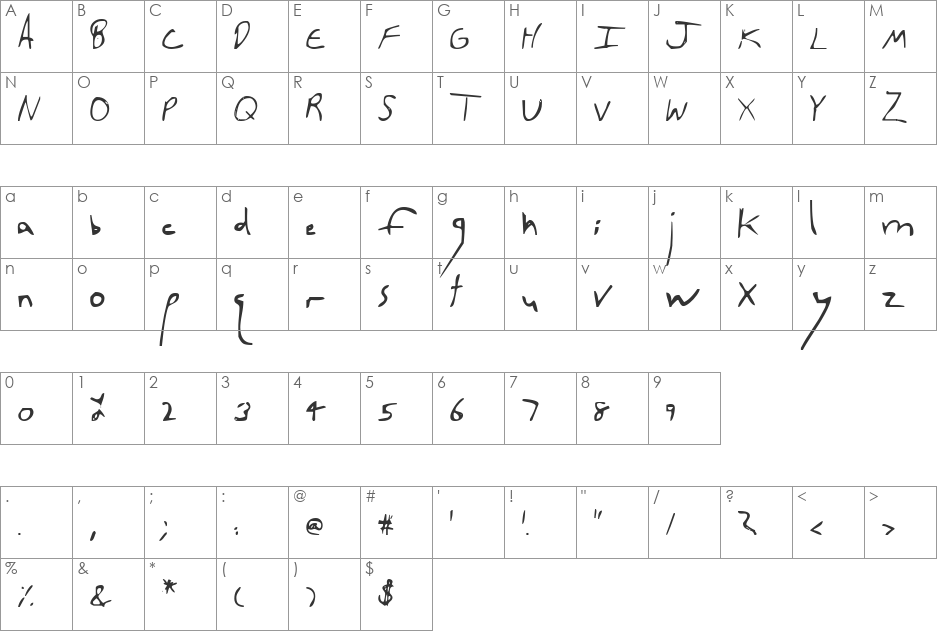 FSO archon font character map preview