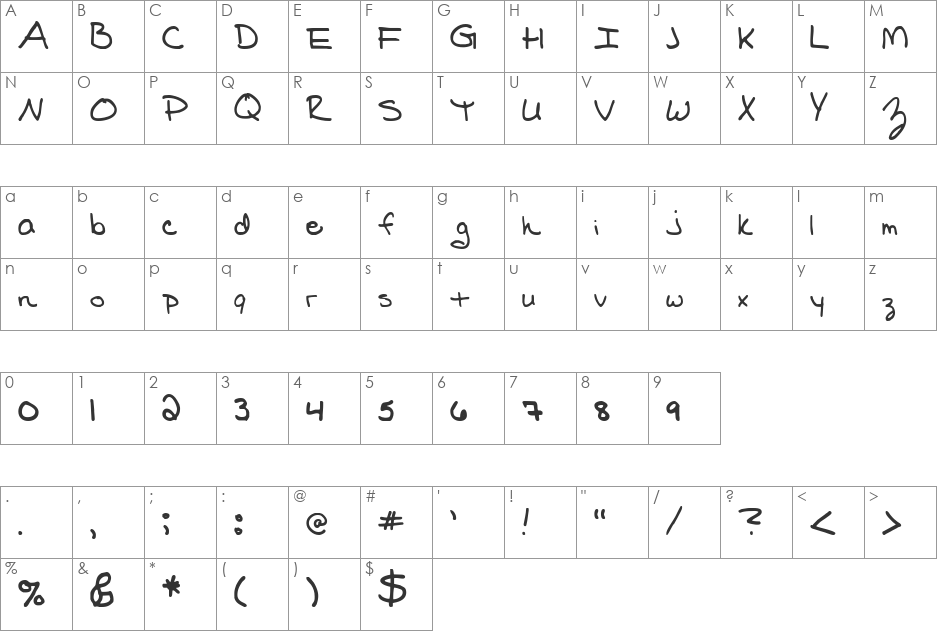 FSO extemporaneous font character map preview