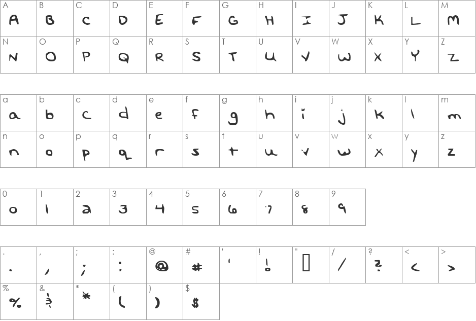 FSO sweet oblvion font character map preview