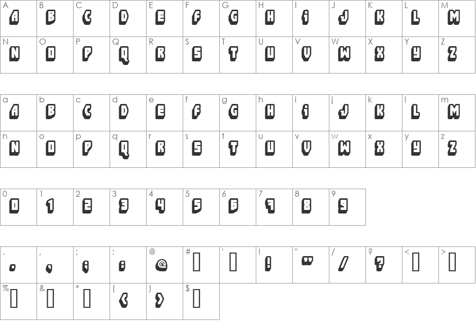 FT Blockbusta font character map preview