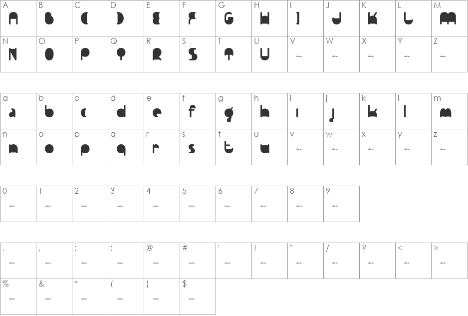 FT Pedant Dilettante font character map preview