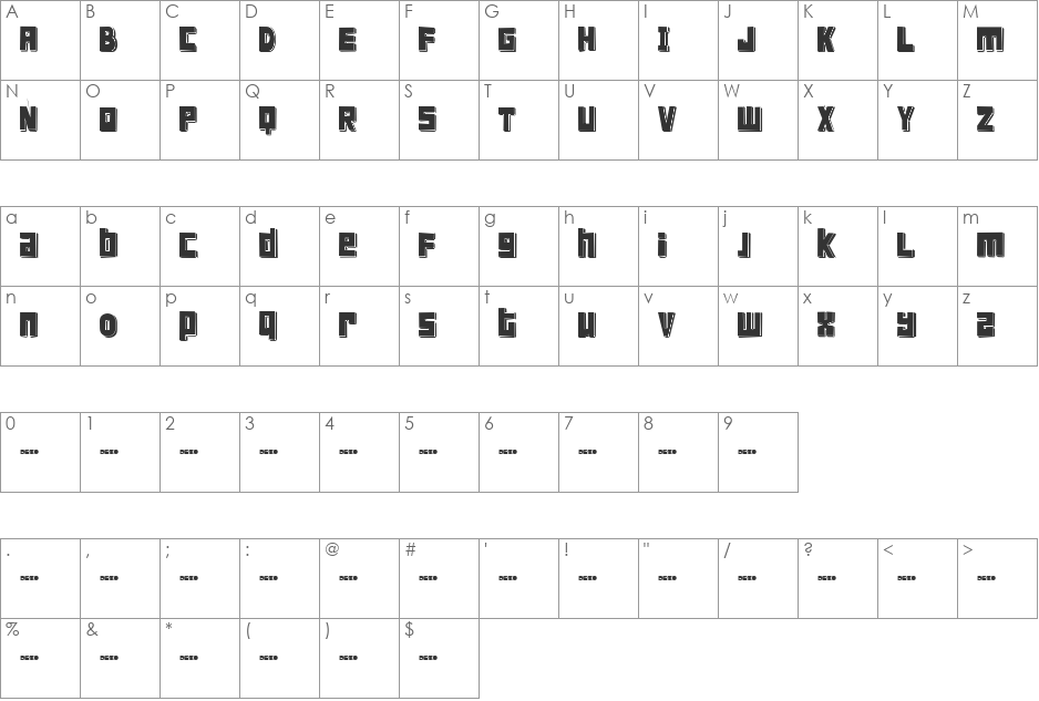 FT ScandinavianTitan font character map preview