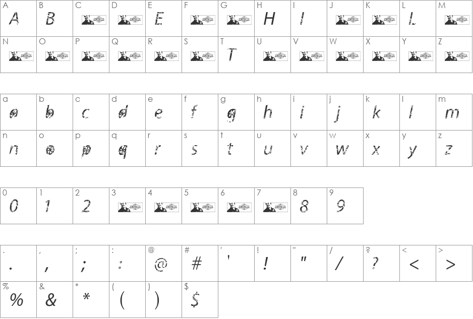 FTF Bali Myranthee FREE font character map preview