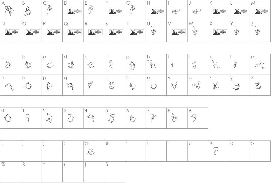 FTF Indonesiana Island font character map preview